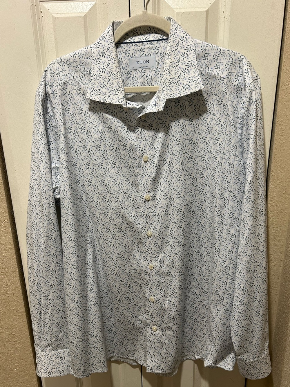 Eton Contemporary Floral Classic Regular Fit Button Down Shirt , Size 44